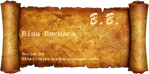 Biss Barbara névjegykártya